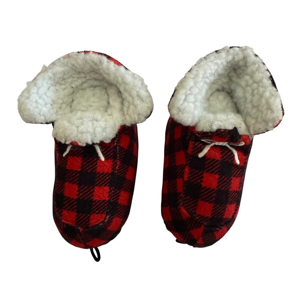 Bark Box 2 Piece Winter Shoe Plaid Booties in Red​